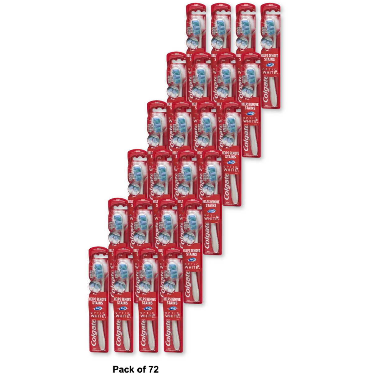 Colgate 360 Optic White Full Head Toothbrush Soft 4.16oz (Pack of 72)