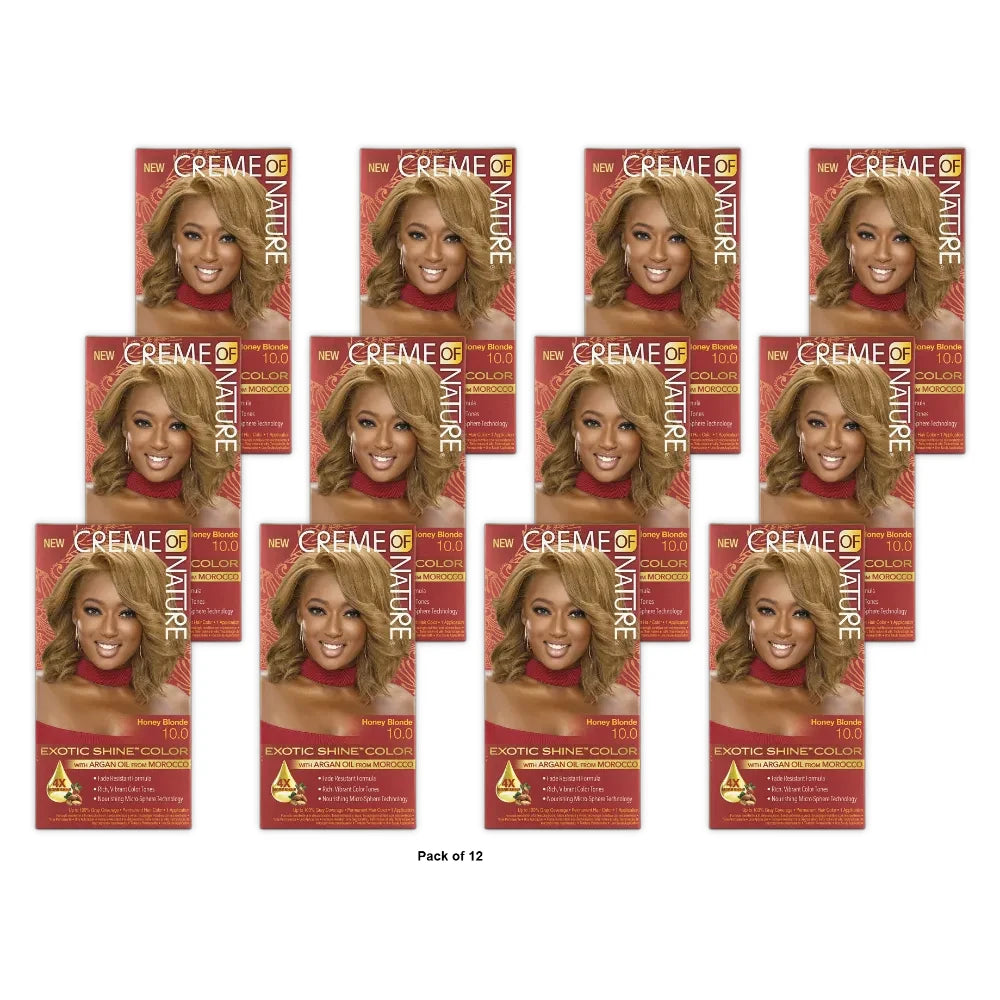 Creme of Nature Exotic Shine Color Hair Color 10.0 Honey Blonde (Pack of 12)