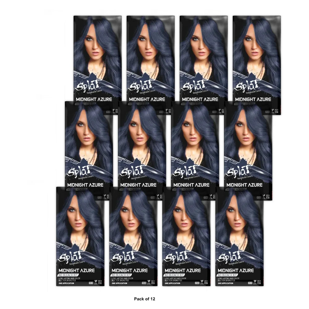 Splat Midnight Kit Semi Permanent Hair Color - Azure - 6 fl oz (Pack of 12)
