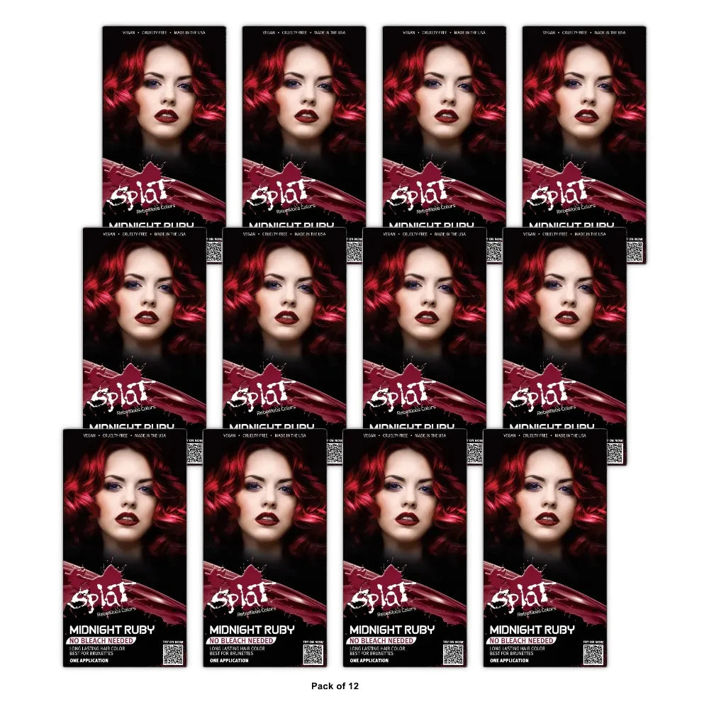 Splat Midnight Kit Semi Permanent Hair Color - Ruby - 6.75 fl oz (Pack of 12)