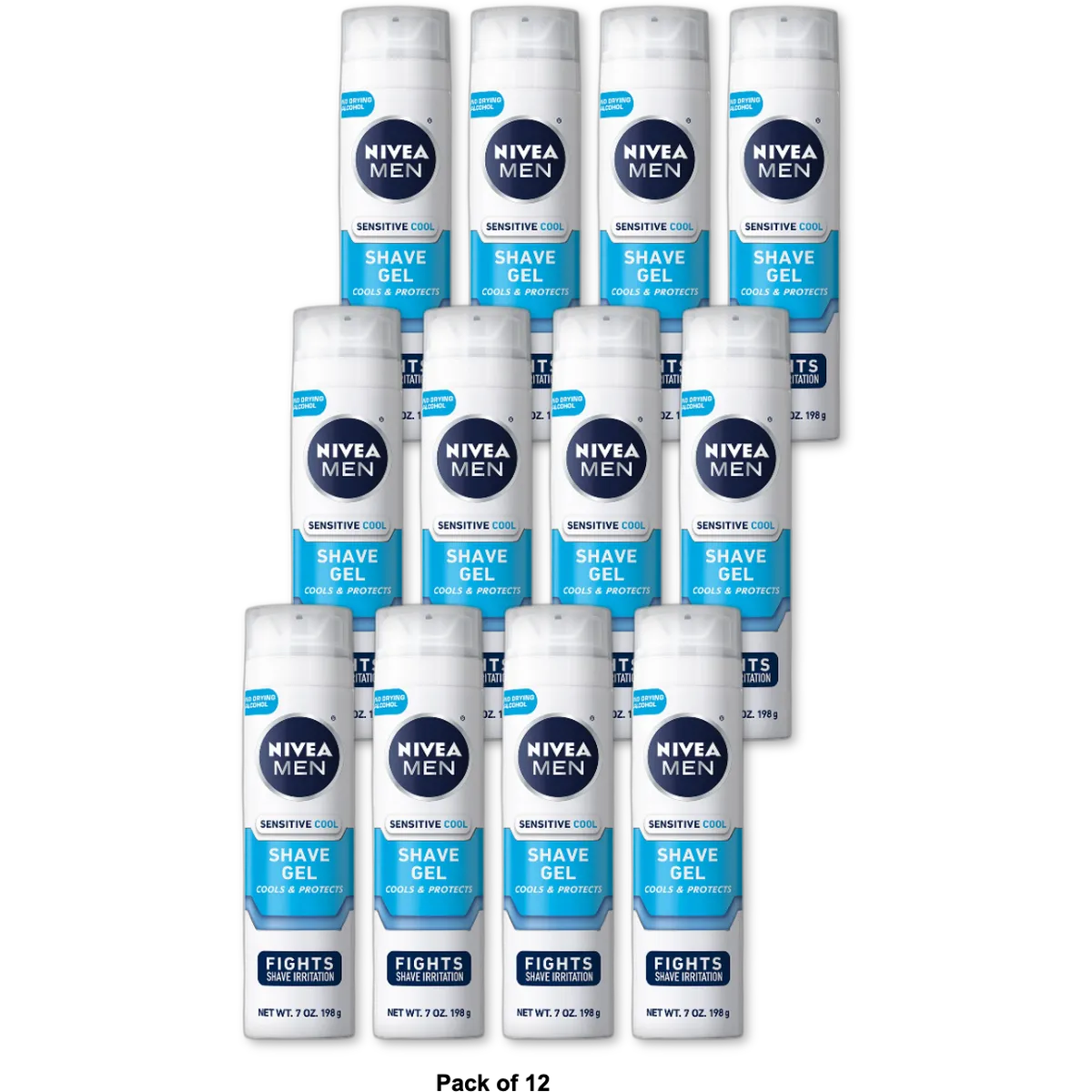 Nivea Men Cooling Shaving Gel Sensitive Skin 7Oz (Pack of 12)