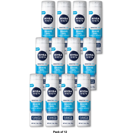 Nivea Men Cooling Shaving Gel Sensitive Skin 7Oz (Pack of 12)