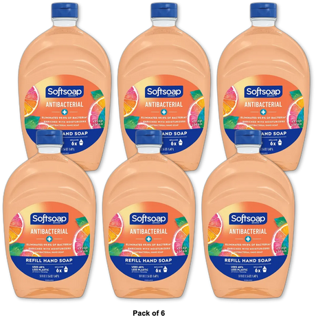 Softsoap Antibacterial Liquid Hand Soap Refill Crisp Clean 50Oz (Pack of 6)