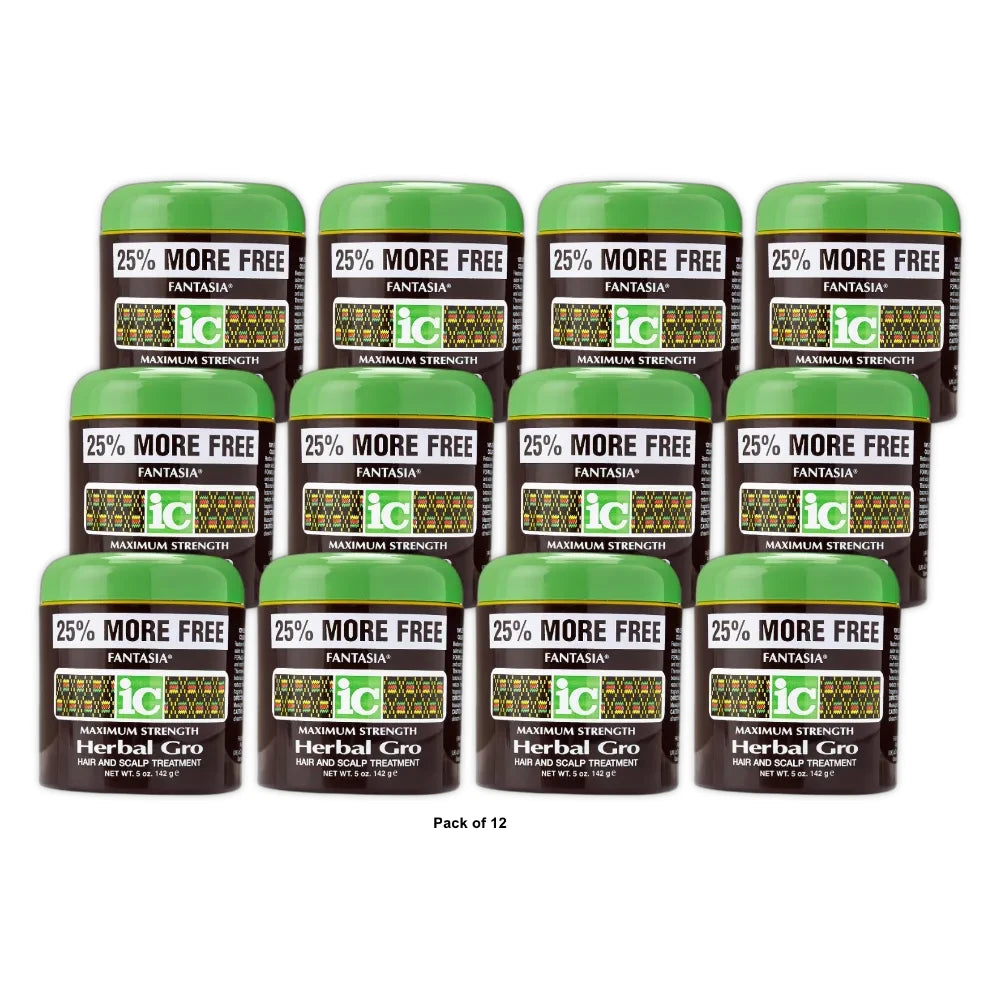 Fantasia Maximum Strength Herbal Gro Hair And Scalp Treatment 5 oz (Pack of 12)
