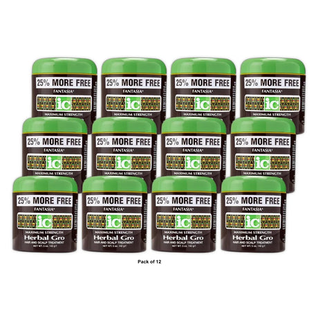 Fantasia Maximum Strength Herbal Gro Hair And Scalp Treatment 5 oz (Pack of 12)