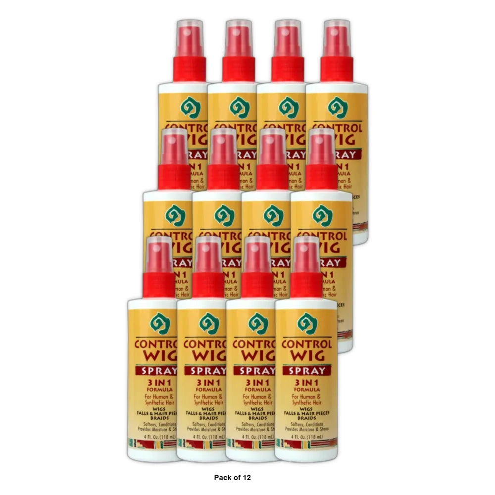 African Essence Control Wig Spray 3 in 1 Formula 4 Oz. (Pack of 12)
