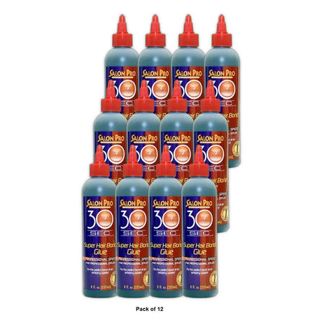 Salon Pro 30 Sec Super Hair Bond Glue - Choose Size 8 Oz (Pack of 12)