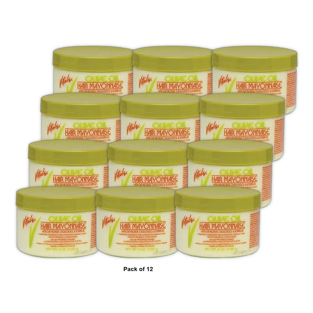 Vitale Olive Oil Hair Mayonnaise 8 Oz (Pack of 12)
