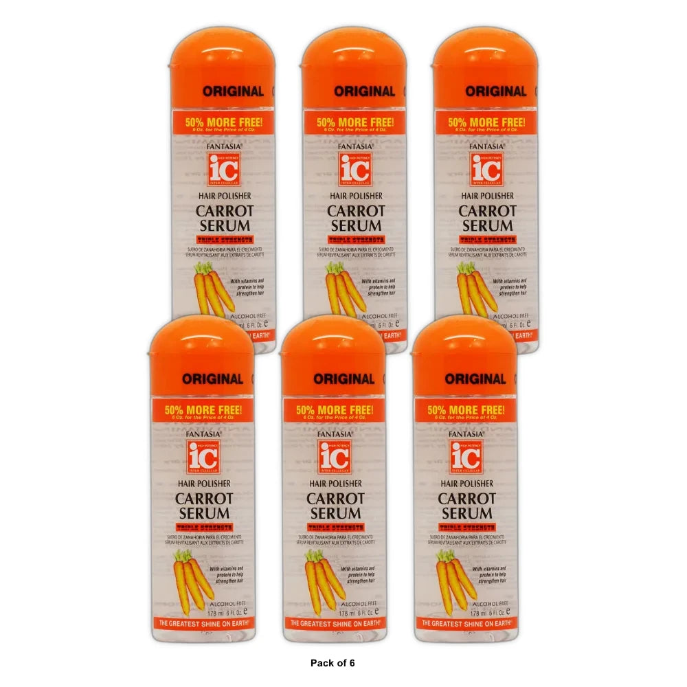Fantasia Hair Polisher Carrot Hair Serum . 6 Oz (Pack of 6)