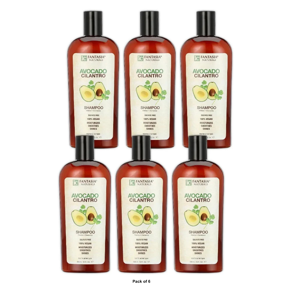 Fantasia Avocado & Cilantro Moisturizing Daily Shampoo with Keratin 12 fl oz (Pack of 6)