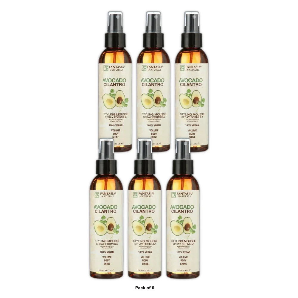 Fantasia Avocado & Cilantro Styling Mousse Spray Formula 178ml/6oz, Moisturizing, All Hair Types, Unisex