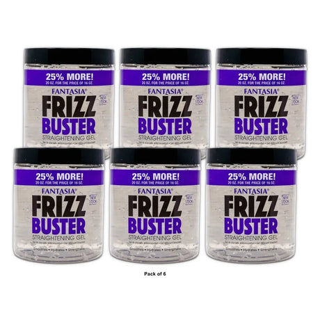 FANTASIA - Frizz Buster Straightening Gel 20 Oz (Pack of 6)