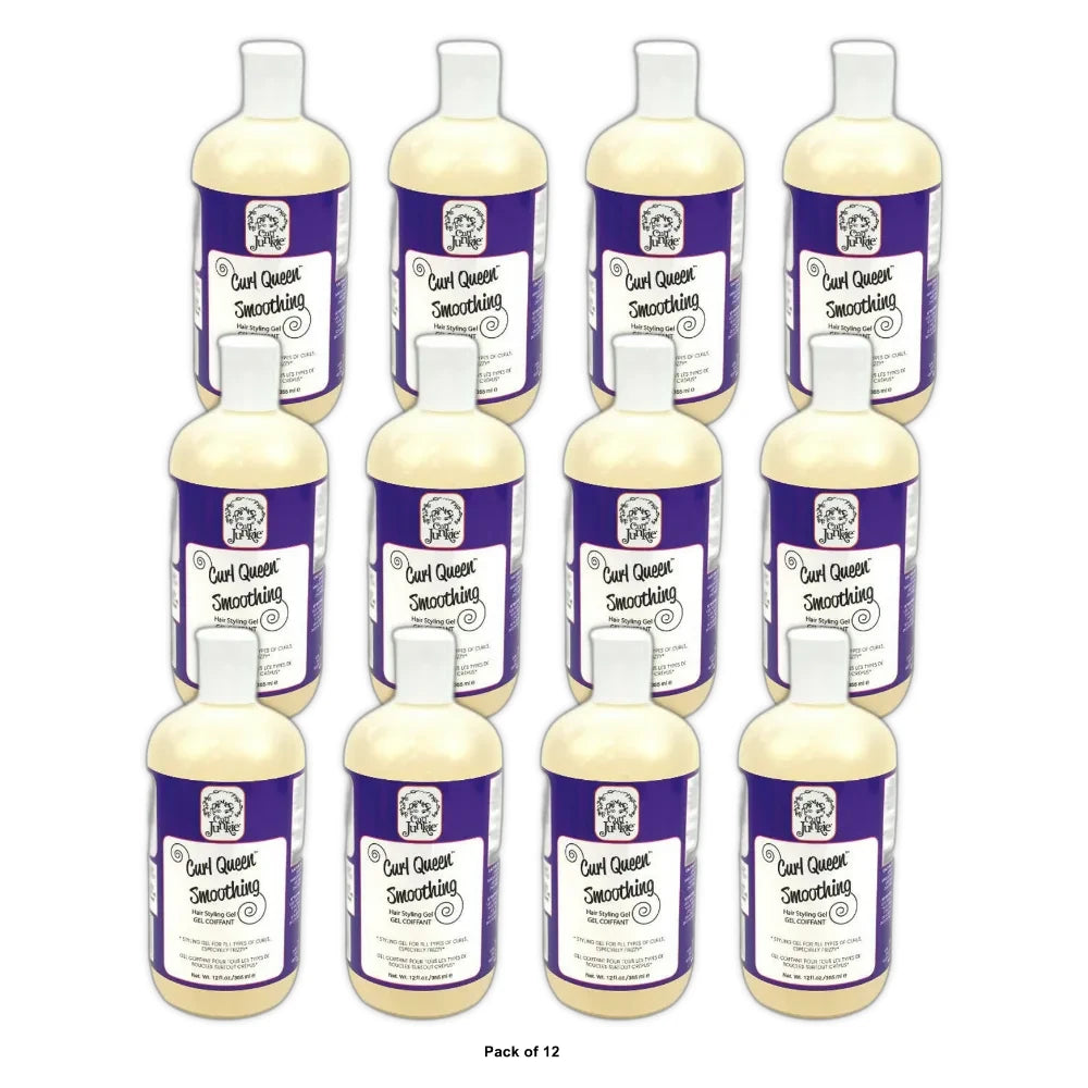 Curl Junkie Curl Queen Smoothing Hair Styling Gel, 12 Fl. Oz. (Pack of 12)