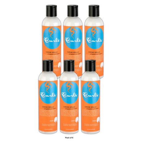 CURLS Creme Moisturizing Frizz Control Brule Hair Styling Cream with Organic Sweet Almond Milk, Shea Butter & Aloe Leaf Juice, 8 Fl. Oz (Pack of 6)