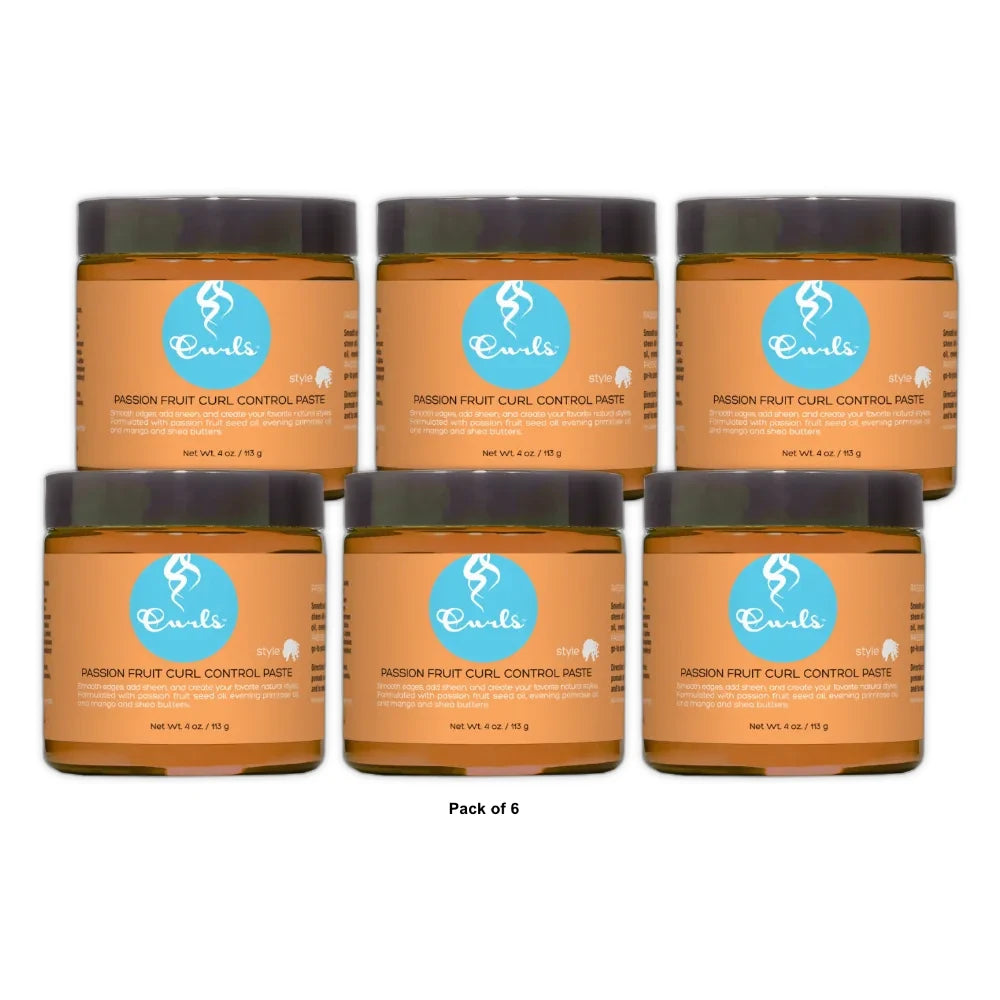 CURLS Passion Fruit Curl Control Paste For All Hair Types 4 Fl. Oz (Pack of 6)