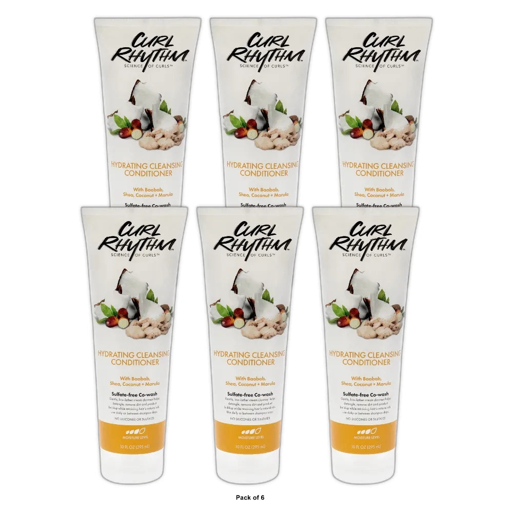 Curl Rhythm Hydrating Cleanser Conditioner, 10 Fl. Oz (Pack of 6)