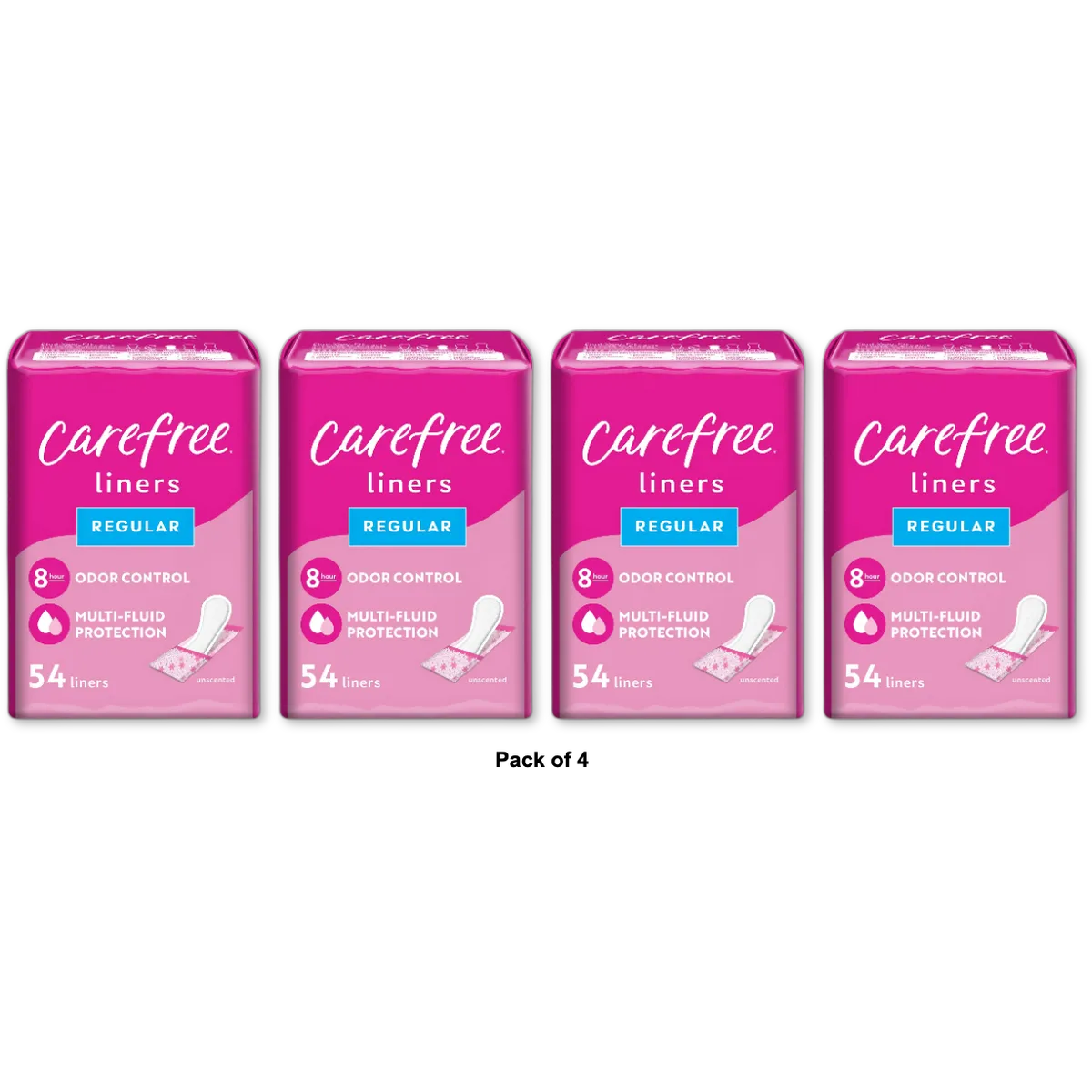 Carefree Acti-Fresh Body Shape Regular To Go Unscented Pantiliners 1.41Oz (Pack Of 4)