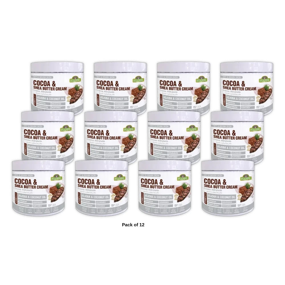 Spanish Garden Face & Body Cocoa & Shea Butter Cream 16 Oz (Pack of 12)