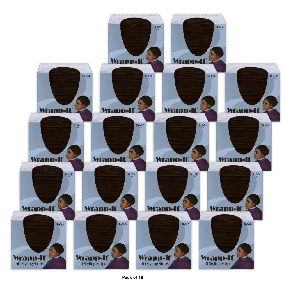 Graham Professional Wrap-It Maximum Strength Styling Wrap Black 40 Each (Pack of 18)