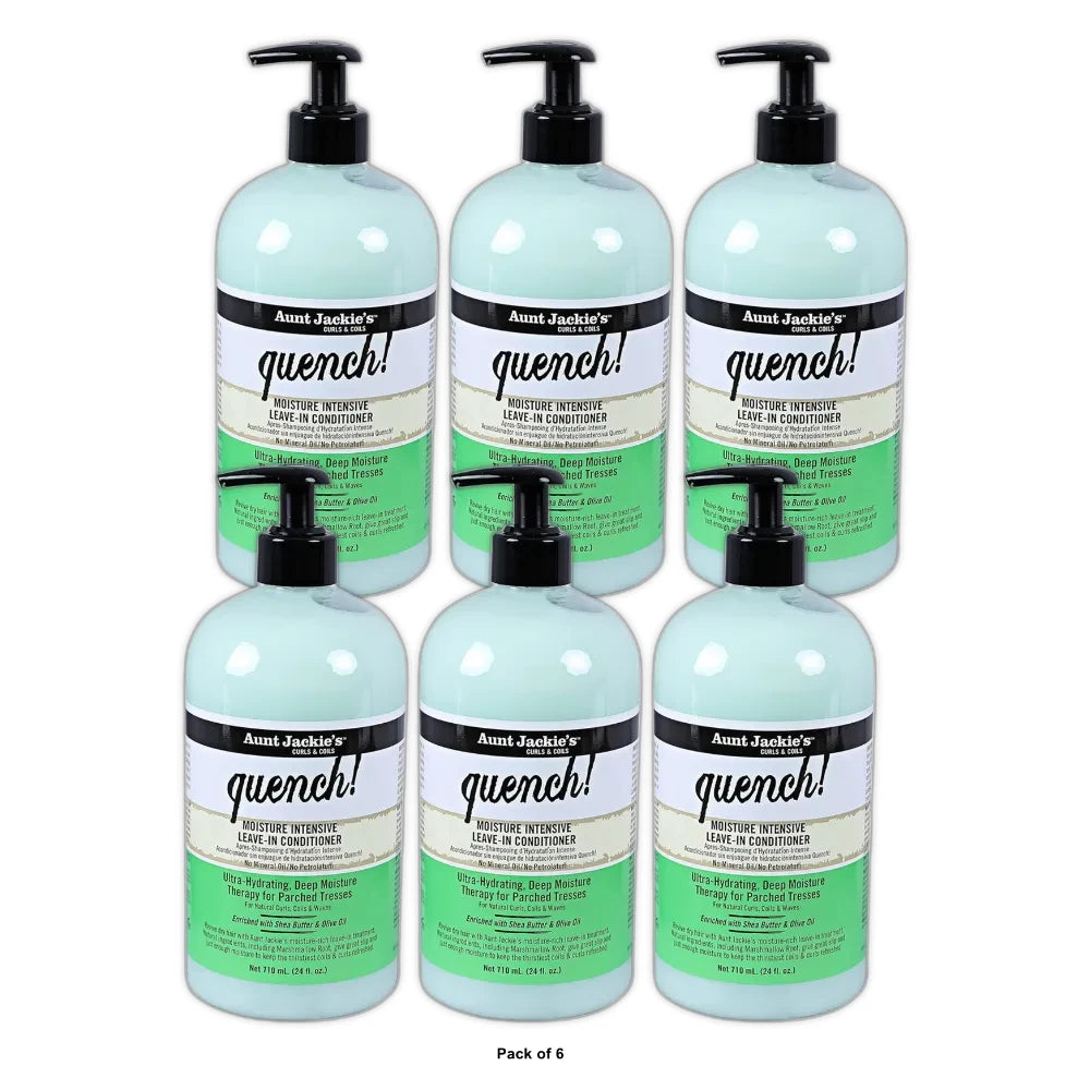 Aunt Jackie s Curls and Coils Quench Large 24oz Family Sized Pump Moisture Int (Pack of 6)