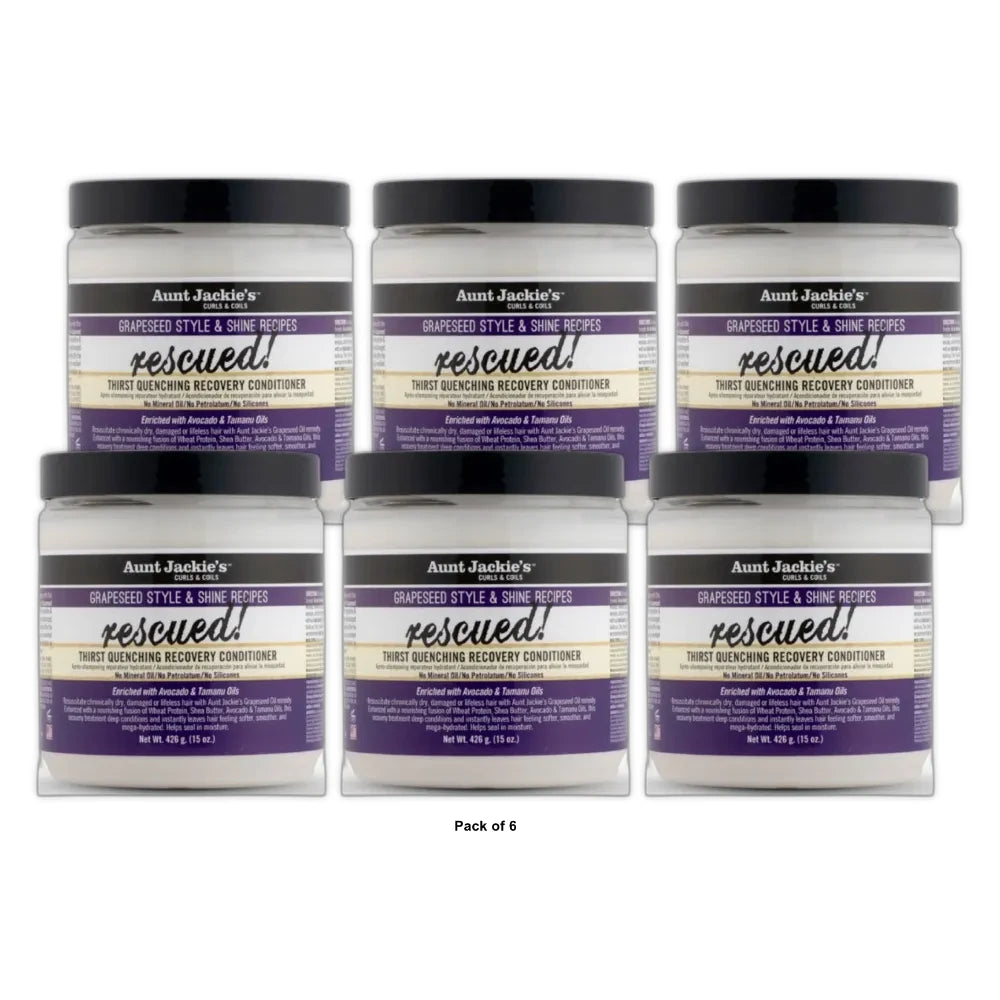 Aunt Jackie s Curls & Coils Grapeseed Rescued Thirst Quenching Recovery Conditio 15 Oz (Pack of 6)