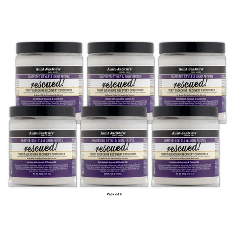 Aunt Jackie s Curls & Coils Grapeseed Rescued Thirst Quenching Recovery Conditio 15 Oz (Pack of 6)
