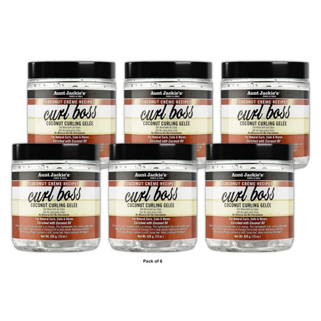 Aunt Jackie's Coconut Creme Recipes Curl Boss Coconut Curling Gelee - 15oz (Pack of 6)