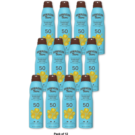 Hawaiian Tropic Everyday Active Clear Spray Sunscreen SPF 50 6Oz (Pack of 12)
