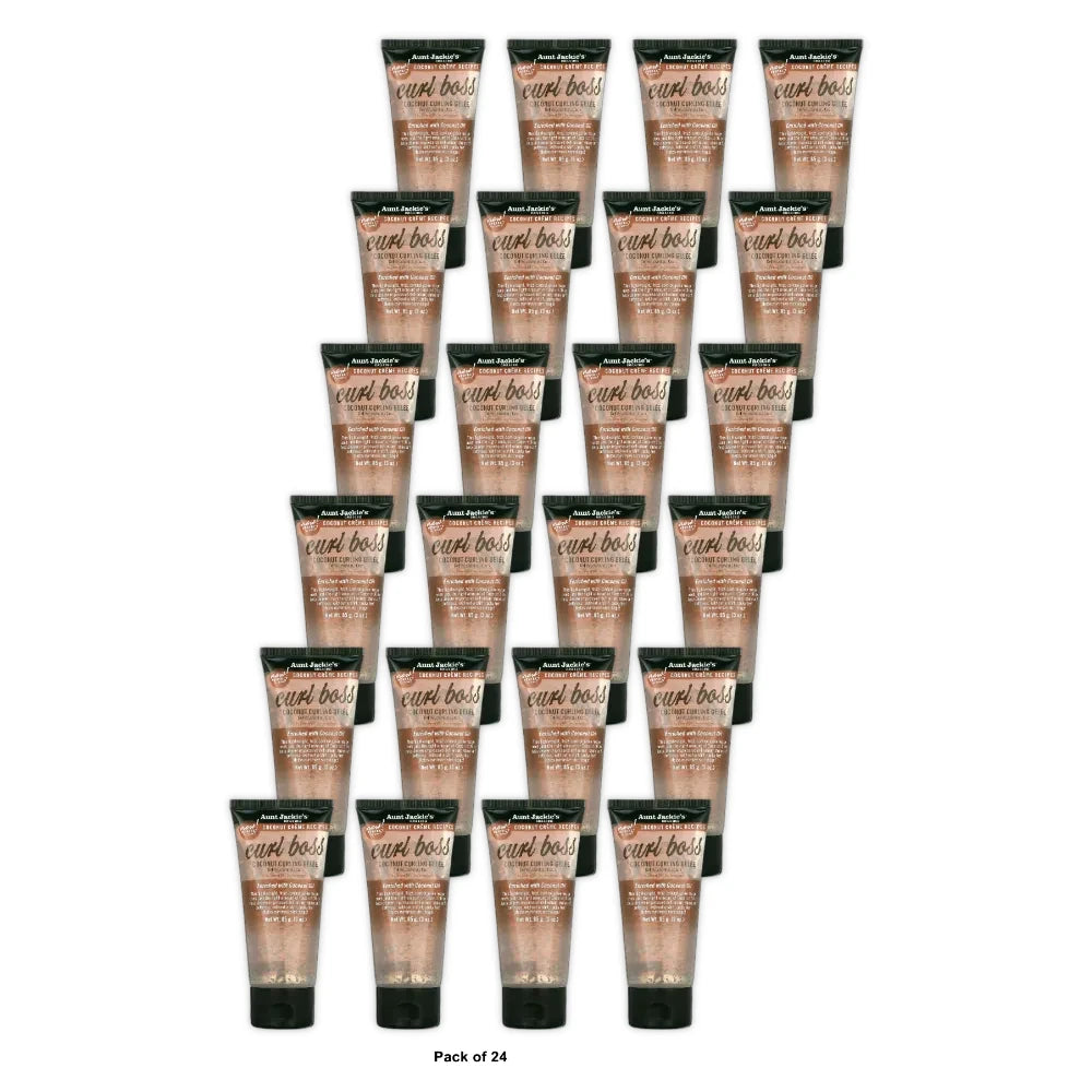 Aunt Jackie s Curls & Coils Curl Boss Coconut Curling Gel?e Travel Size 3 oz M (Pack of 24)