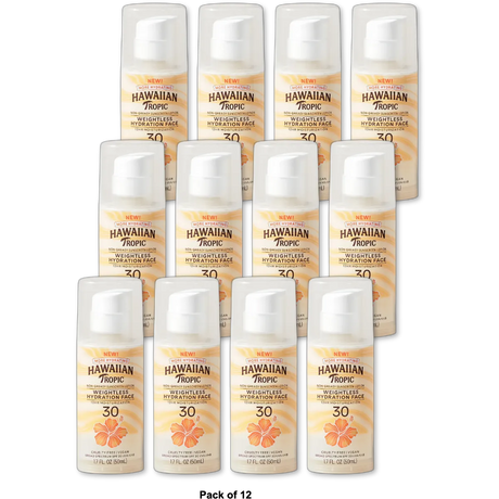 Hawaiian Tropic Silk Hydration Weightless Face Lotion SPF 30 1.7Oz (Pack of 12)