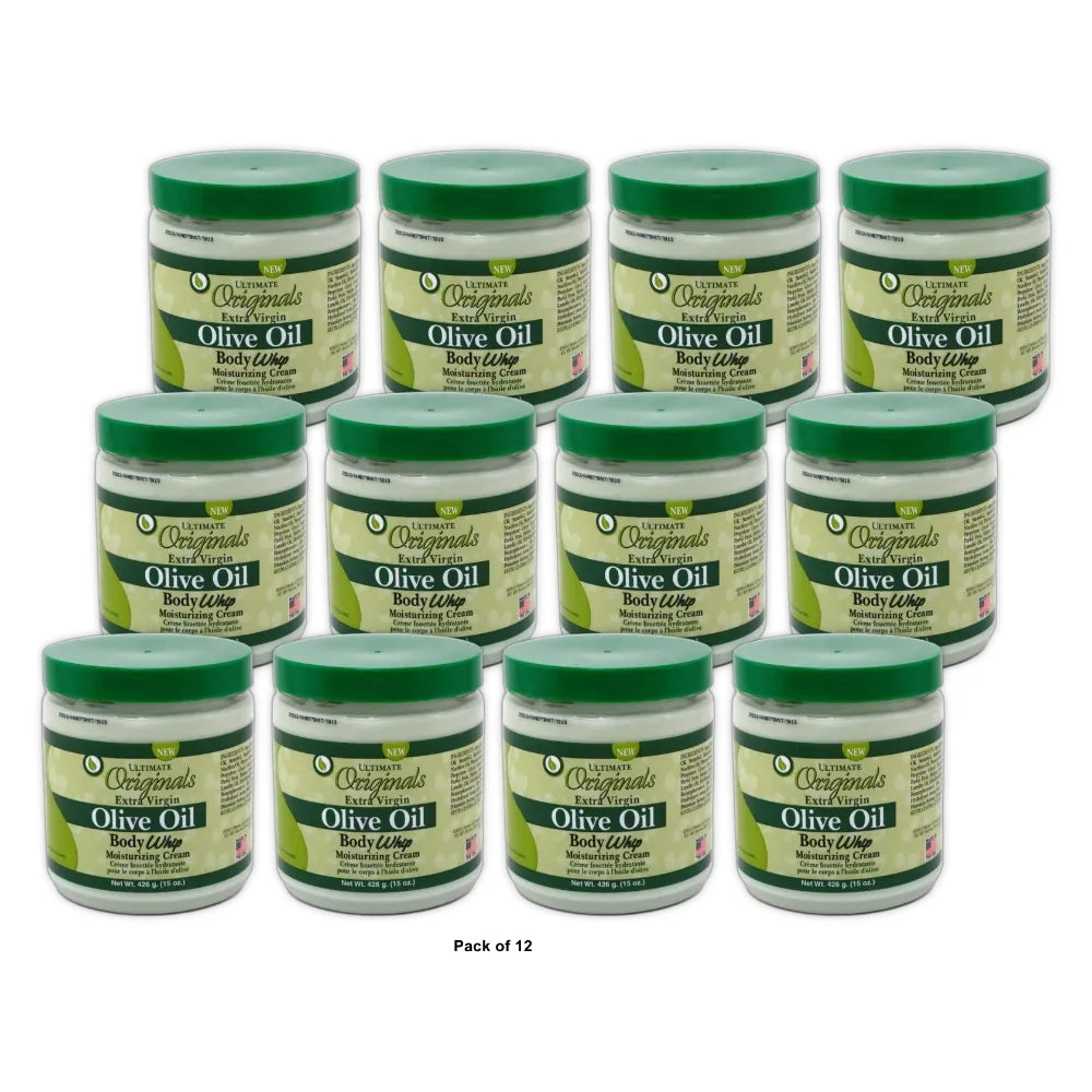 Africa s Best Ultimate Originals Extra-Virgin Olive Oil Body Whip Cream 15 oz (Pack of 12)