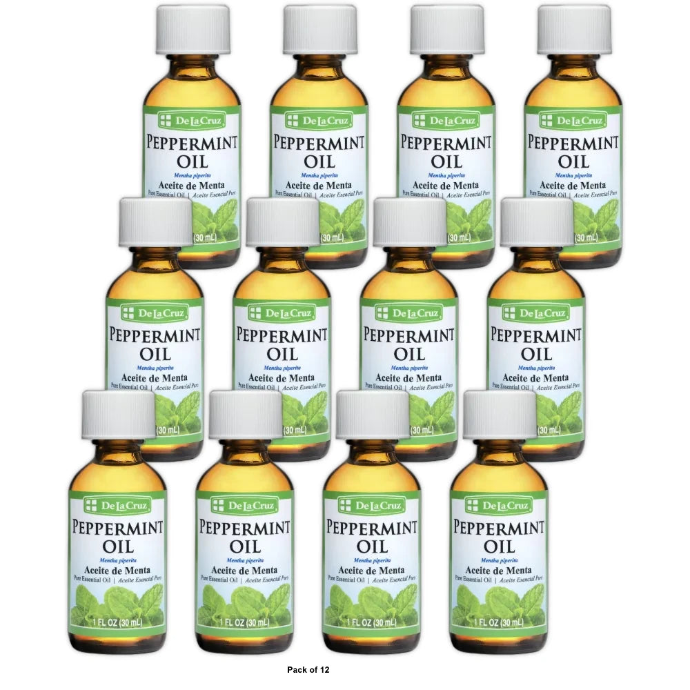 De La Cruz 100% Pure Essential Oil Peppermint Oil 1 Fl Oz (Pack of 24)