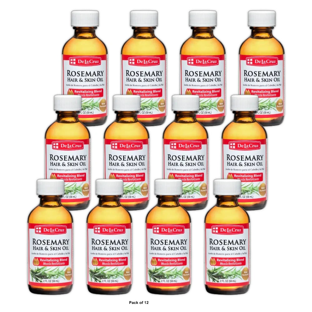 DLC De La Cruz Rosemary Hair & Skin Oil Revitalizing Moisturizer for Adults & T 2. Oz (Pack of 12)