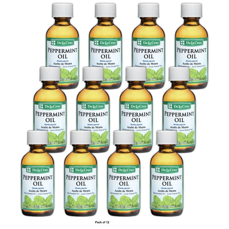 De La Cruz Peppermint Oil Fragrance Essential Oils for Aromatherapy Diffuser and 2. Oz (Pack of 12)