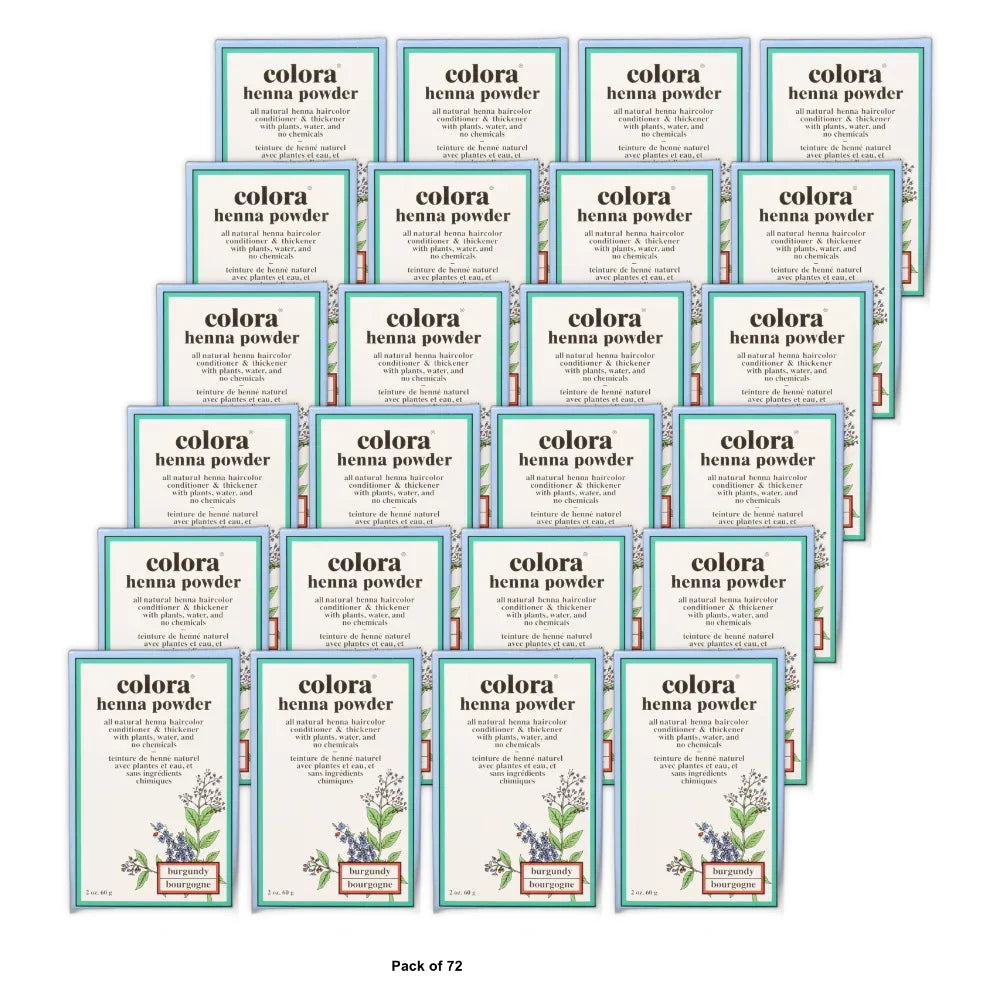 Colora Henna Powder - Natural Organic Haircolor ( Burgundy - 2 oz) (Pack of 72)