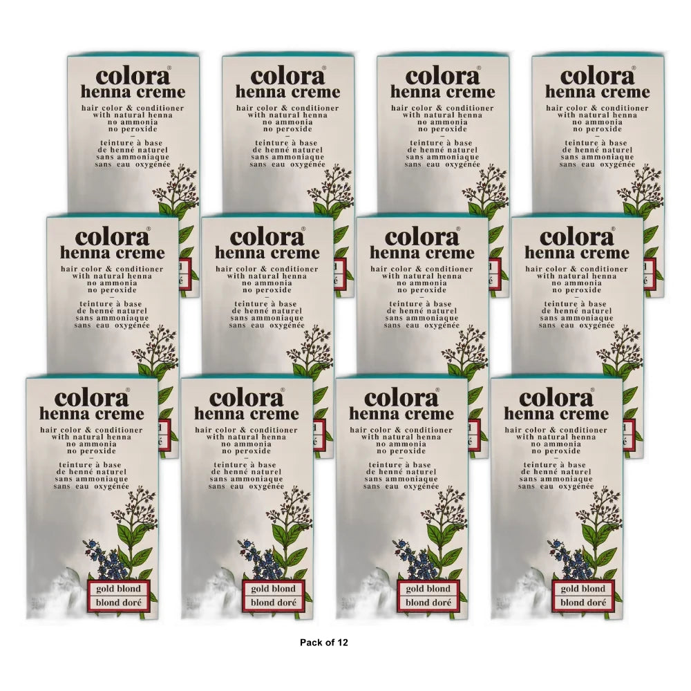 Colora Henna Creme Hair Color Gold Blond 2 oz (Pack of 12)