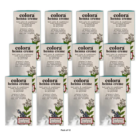 Colora Henna Creme Hair Color Gold Blond 2 oz (Pack of 12)