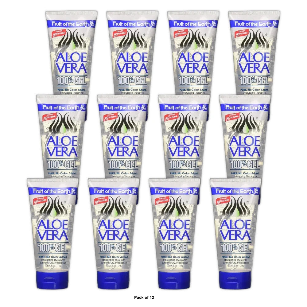 Fruit of the Earth - 100% Aloe Vera Gel 6 Oz (Pack of 6)