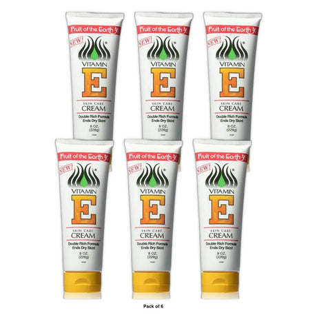 Fruit of the Earth Vitamin-E Cream Tube, Ounce 8 Oz (B0009VO8DK) (Pack of 6)