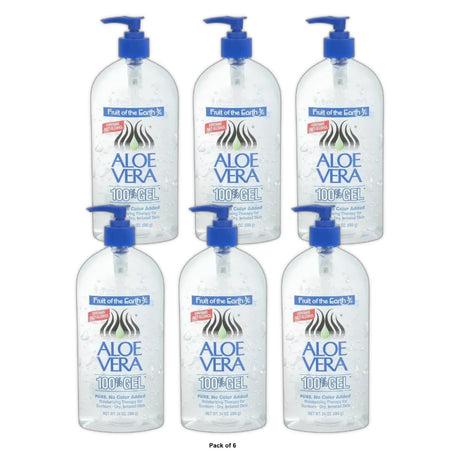 Fruit of the Earth Aloe Vera 100% Gel 24 oz (Pack of 6)