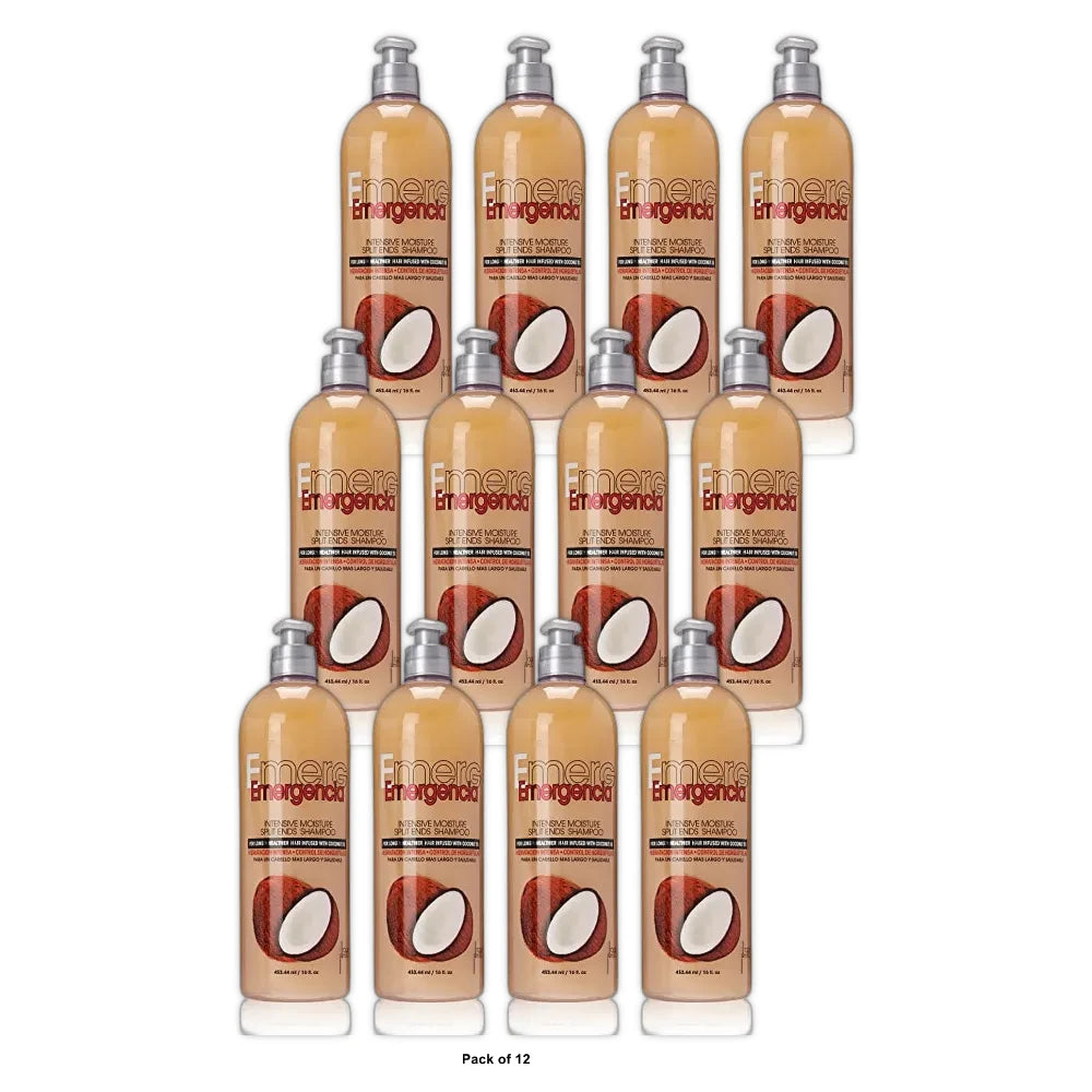 Toque Magico Emergencia Intensive Moisture Split Ends Shampoo, Coconut, Ounce 16. Oz (Pack of 12)