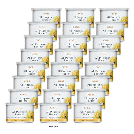 GiGi Honee Hair Removal Soft Wax All Purpose Wax for Face Body & Bikini 14 Oz (Pack of 24)