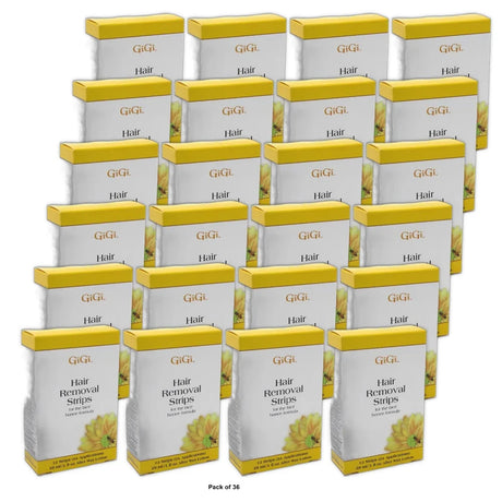 Gigi Hair Removal Strips for the Face - 12 Strips w/ 1oz Post Epilation Lotion (Pack of 36)