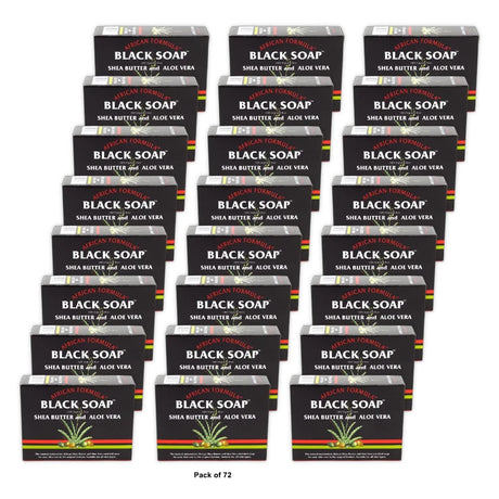 Madina - African Black Soap Shea Butter and Aloe Vera 3.5oz (Pack of 72)