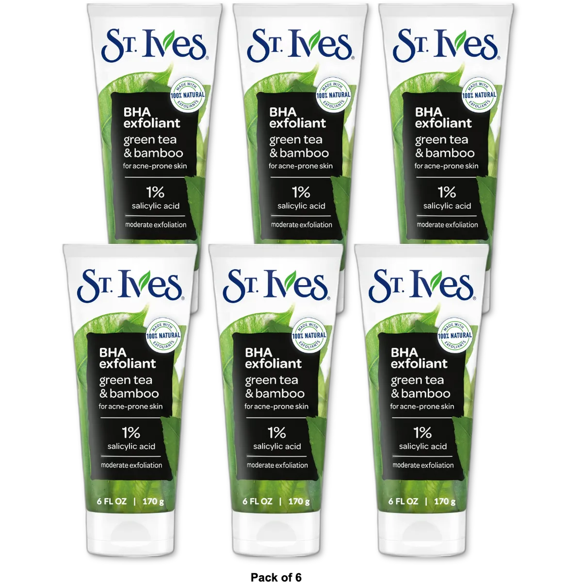 St. Ives Blackhead Clearing Green Tea Scrub 6Oz (Pack of 6)
