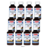 De La Cruz Cod Liver Oil Omega 3 Pure Fish Oil Supplement Liquid 4 Fl Oz (Pack of 12)