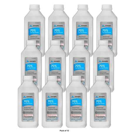 Swan Rubbing Alcohol 70% 16 oz (Pack of 12)
