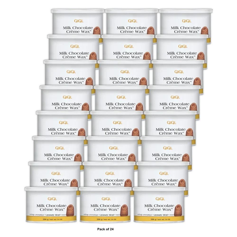 GiGi Milk Chocolate Crème Soft Wax Hair Removal Cream for Sensitive Skin 14 oz (Pack of 24)