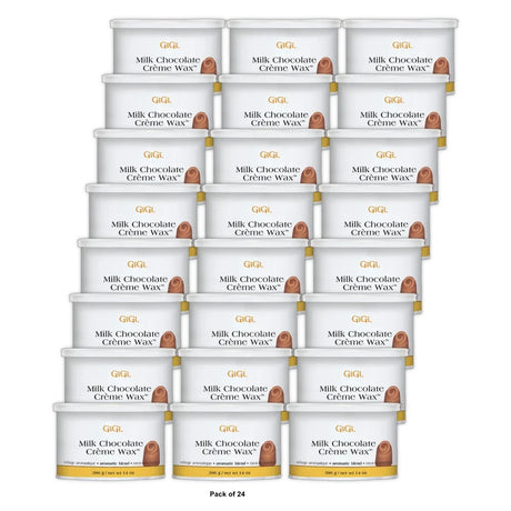 GiGi Milk Chocolate Crème Soft Wax Hair Removal Cream for Sensitive Skin 14 oz (Pack of 24)