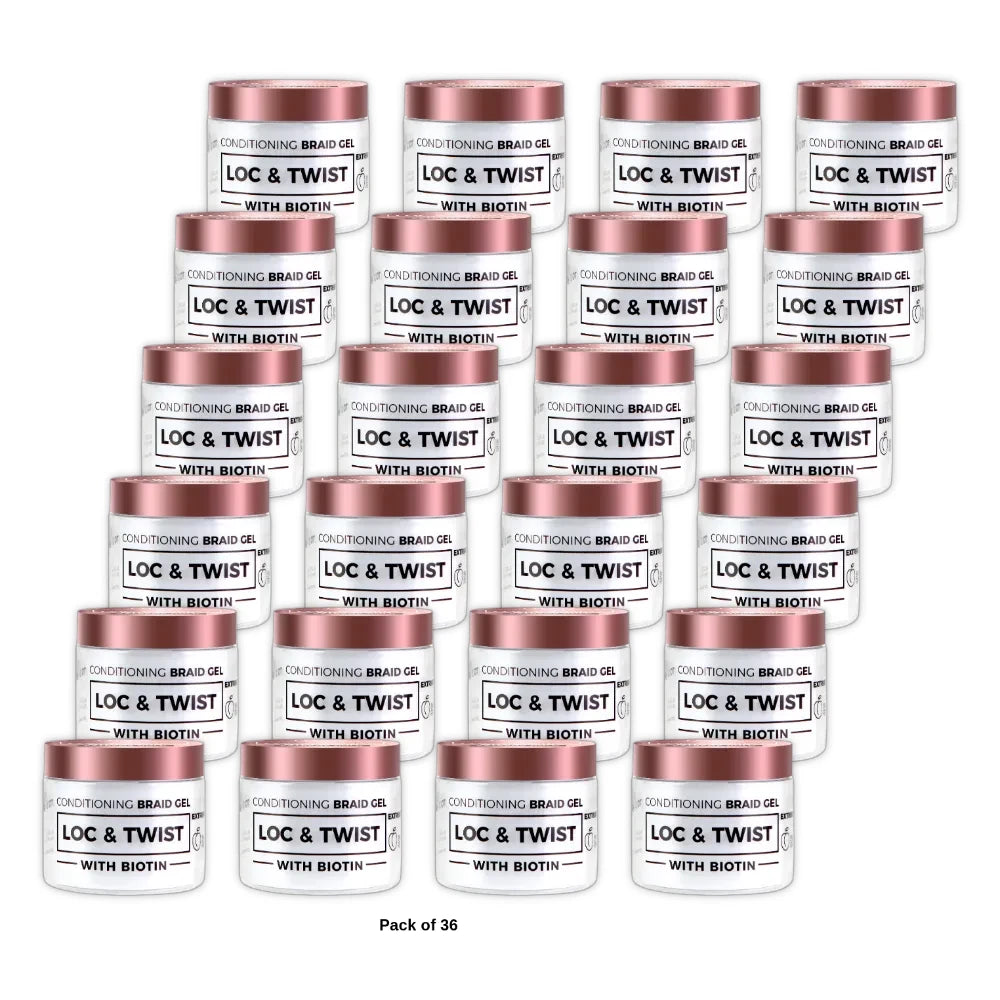 Nicka K New York Tyche Loc & Twist Conditioning Braid peach Gel with Biotin 300 ml  H 10.1 Oz (Pack of 36)